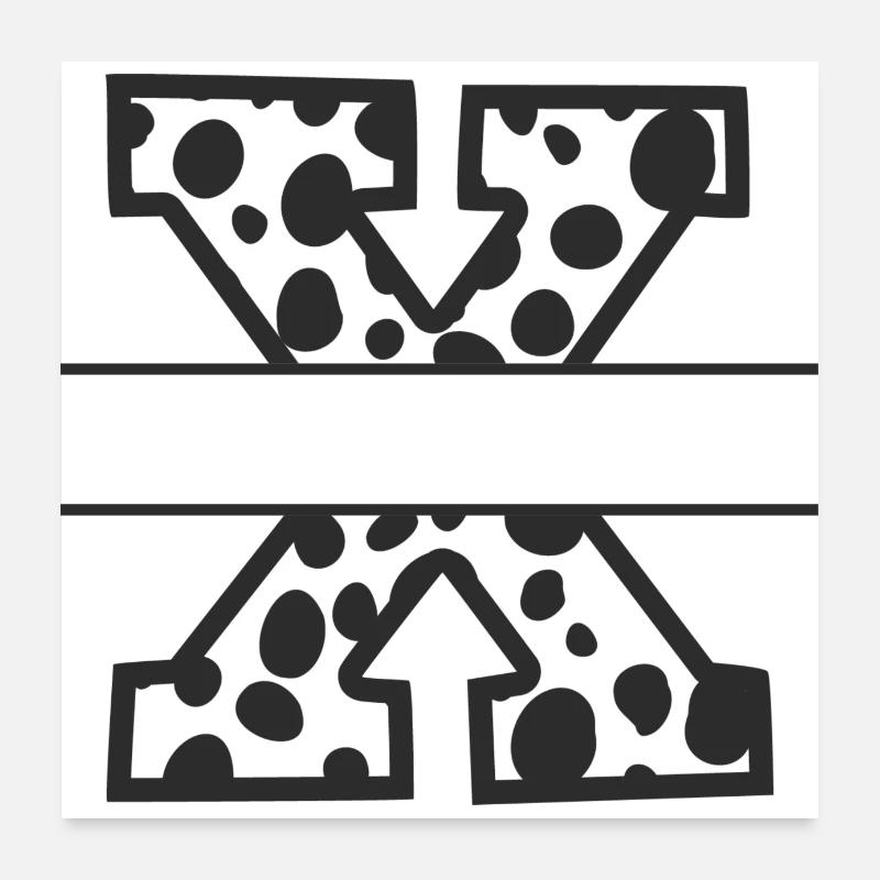 letter x custom cow pattern Poster 24" x 24" (60x60 cm)