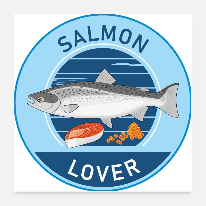 Amateur de saumon Poster 60 x 60 cm