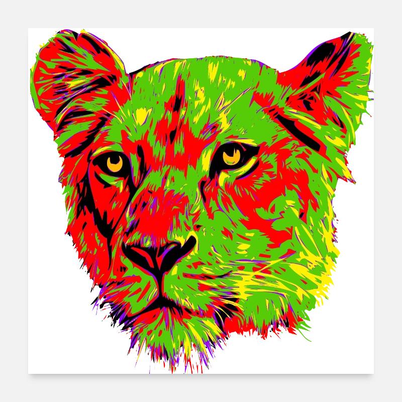 Löwin Poster 60x60 cm