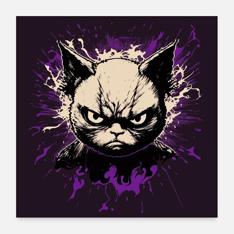 Méchant chat Poster 60 x 60 cm