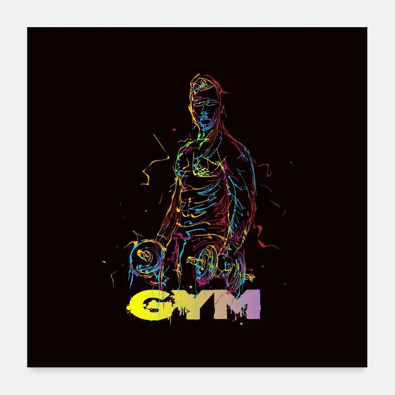 GYM - Poster 60x60 cm - Weiß