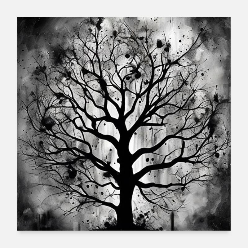 Inchiostro dell'albero nero Poster 60x60 cm