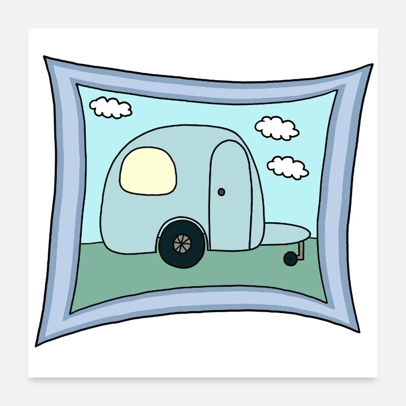Autocamper Design - Poster 60x60 cm - hvid