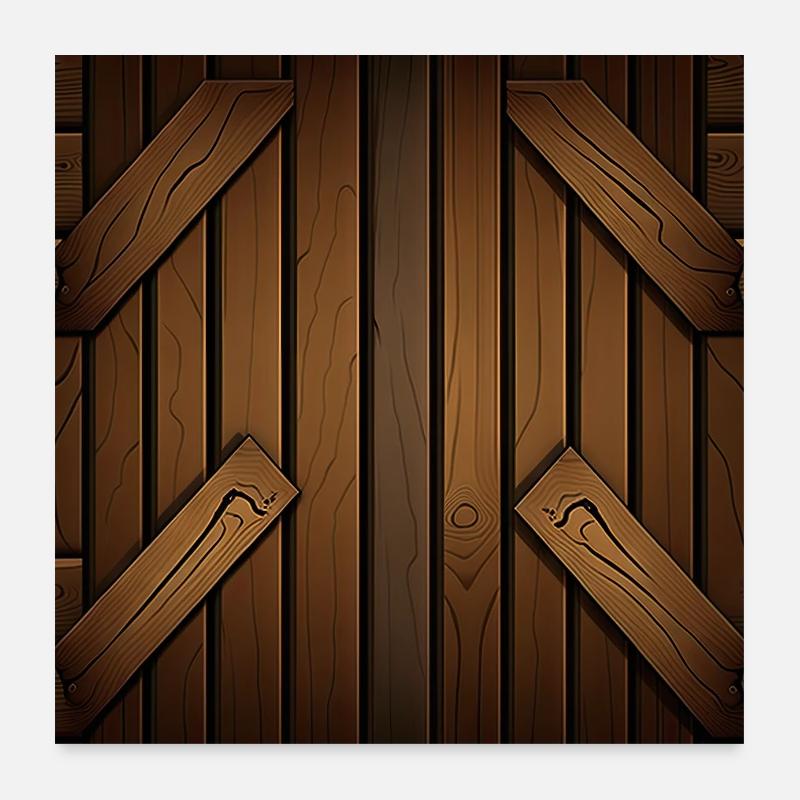 Rustic wooden plank pattern brown Poster 24" x 24" (60x60 cm)