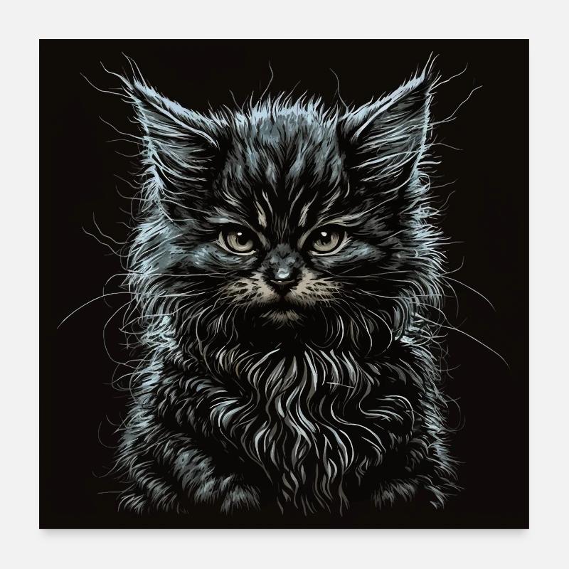 Maine Coon cat kitten Poster 60x60 cm