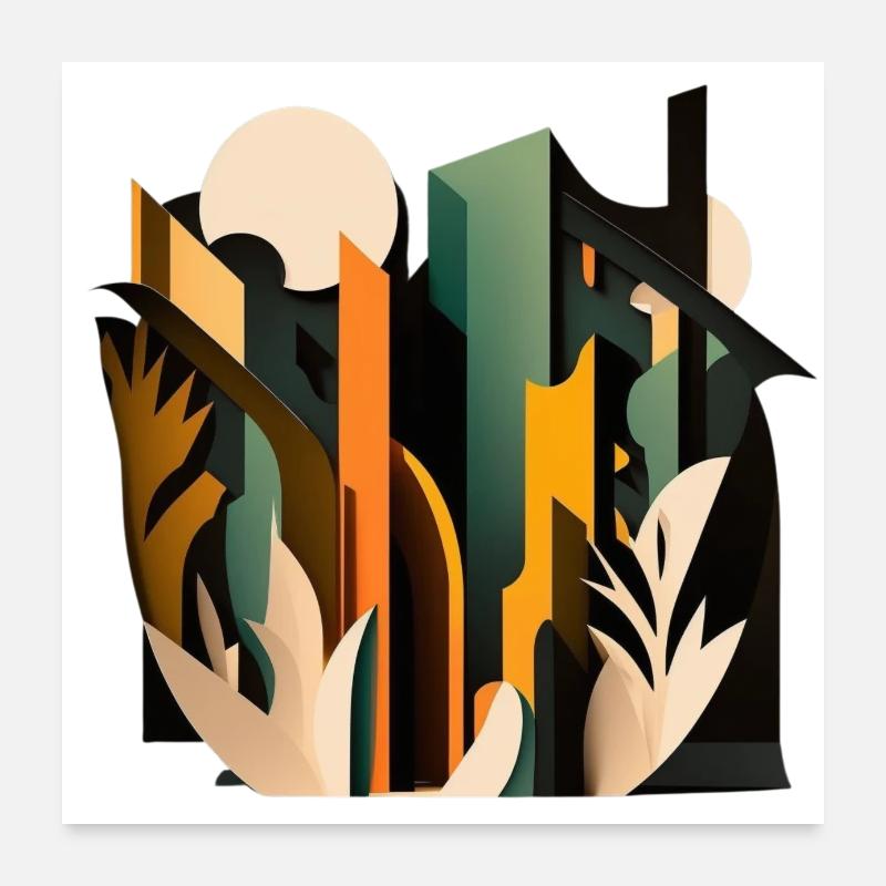 Art abstrait | Jardin | Fleur Poster 60 x 60 cm
