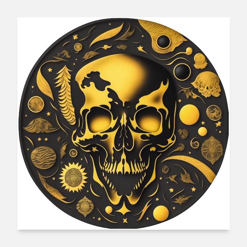 Skull Art Round Poster 24" x 24" (60x60 cm)
