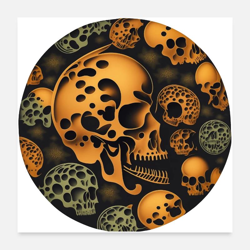 Art du crâne Poster 60 x 60 cm