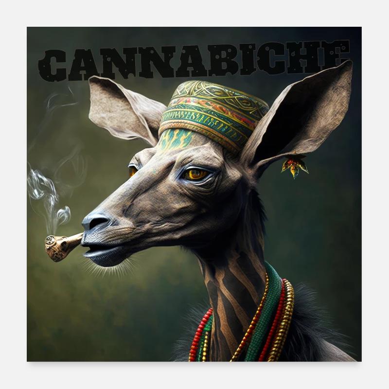 Cannabiche 04 avec typographie Poster 60 x 60 cm