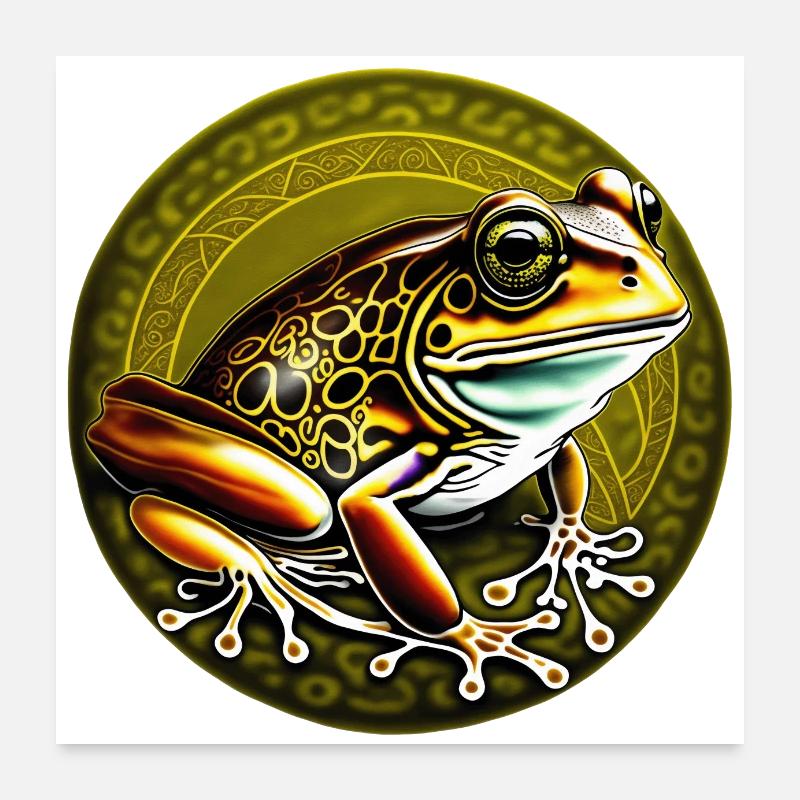 Grenouille - Poster 60 x 60 cm - blanc