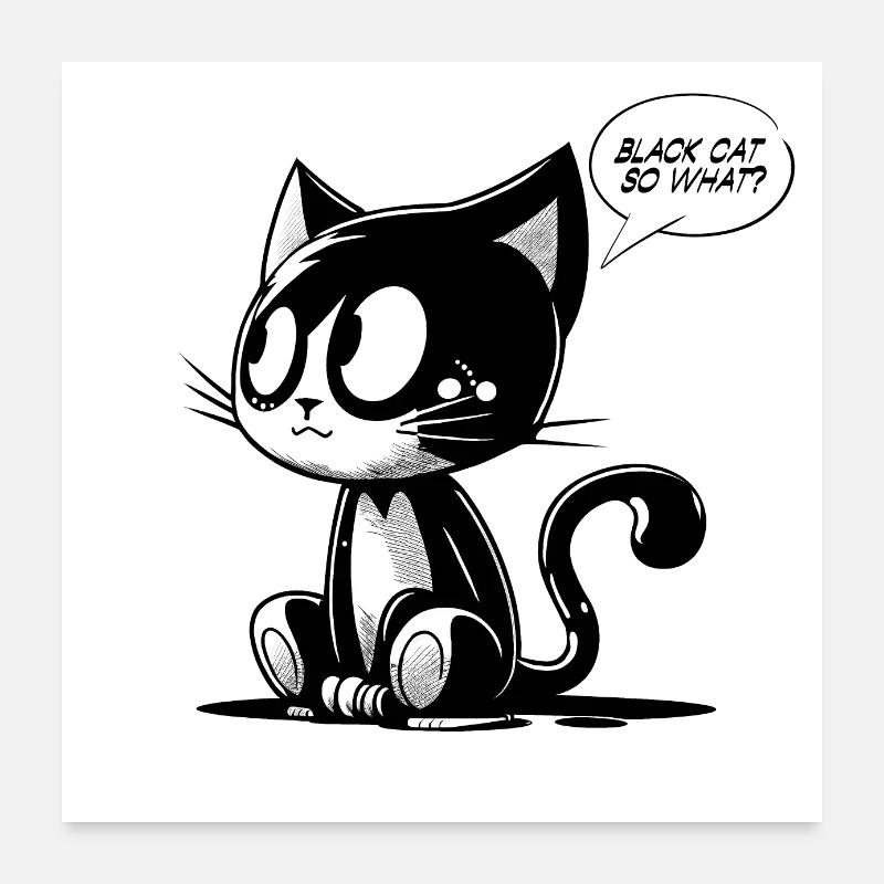 schwarze Katze also was MBP Poster 60x60 cm