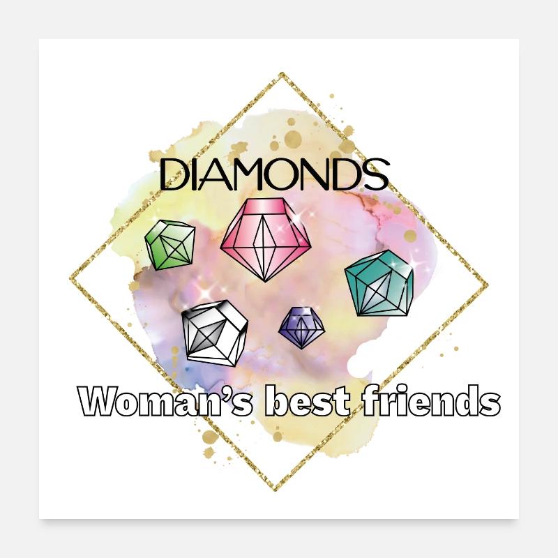 Farbiger Diamant Poster 60x60 cm