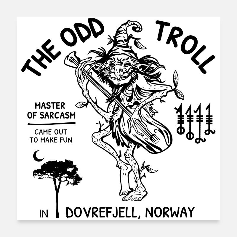 Der seltsame Troll Poster 60x60 cm