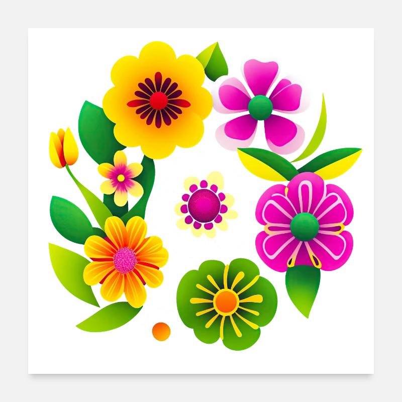 Fleurs de printemps Poster 60 x 60 cm
