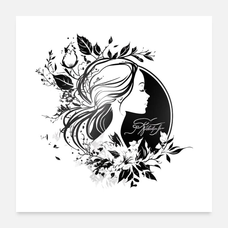 Femme gracieuse Poster 60 x 60 cm
