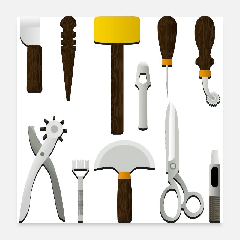 Leatherworking tools Poster 24" x 24" (60x60 cm)
