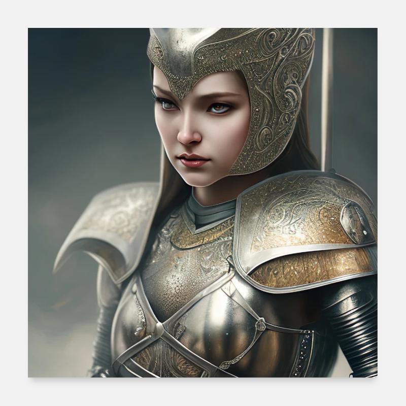 Portrait de chevalier Poster 60 x 60 cm