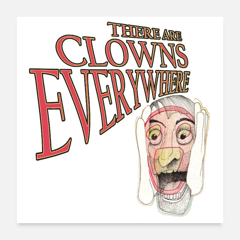 Des clowns partout Poster 60 x 60 cm