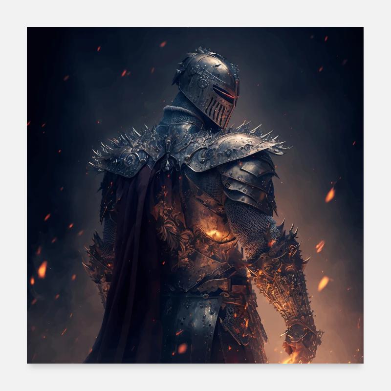 Dunkle Fantasie Ritter Version 10 Poster 60x60 cm