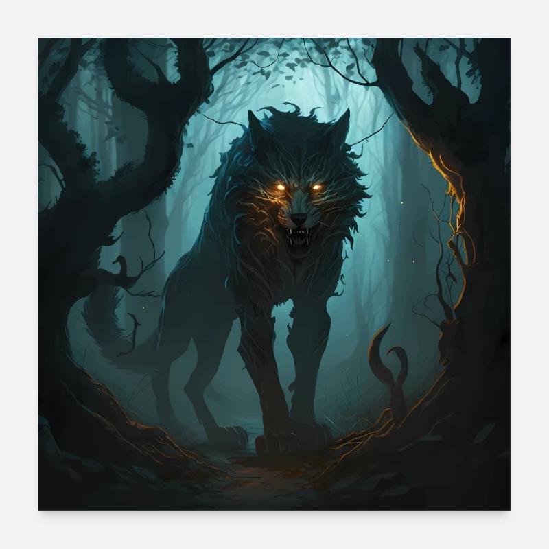 Shadowhunters of the Ancient Forests version 1 - Poster 60 x 60 cm - blanc