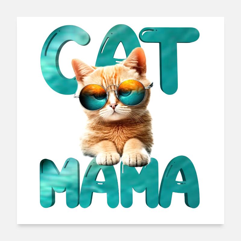 Maman chat Poster 60 x 60 cm
