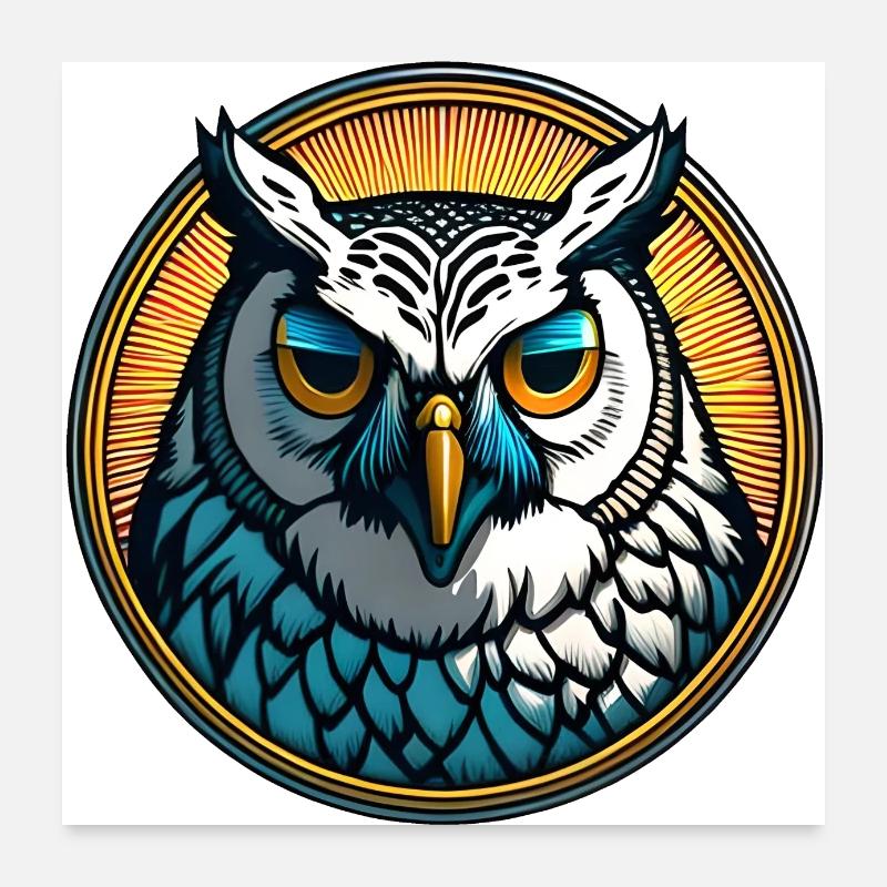 Wise Owl Wisdom Poster 24" x 24" (60x60 cm)