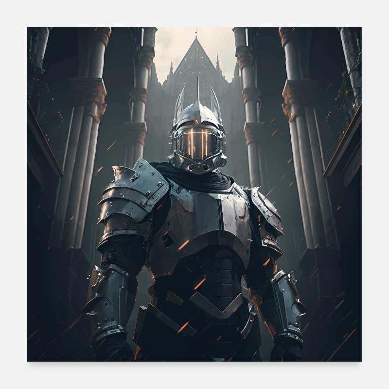 Astronaut Knight Poster 24" x 24" (60x60 cm)