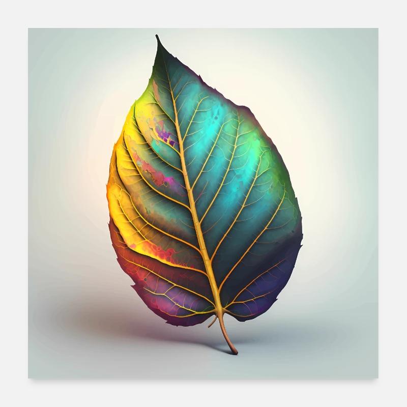 Version 1 de la feuille irisée imaginative Poster 60 x 60 cm