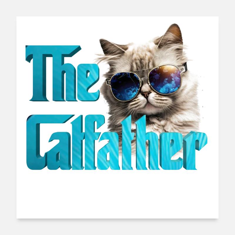 Le catfather Poster 60 x 60 cm