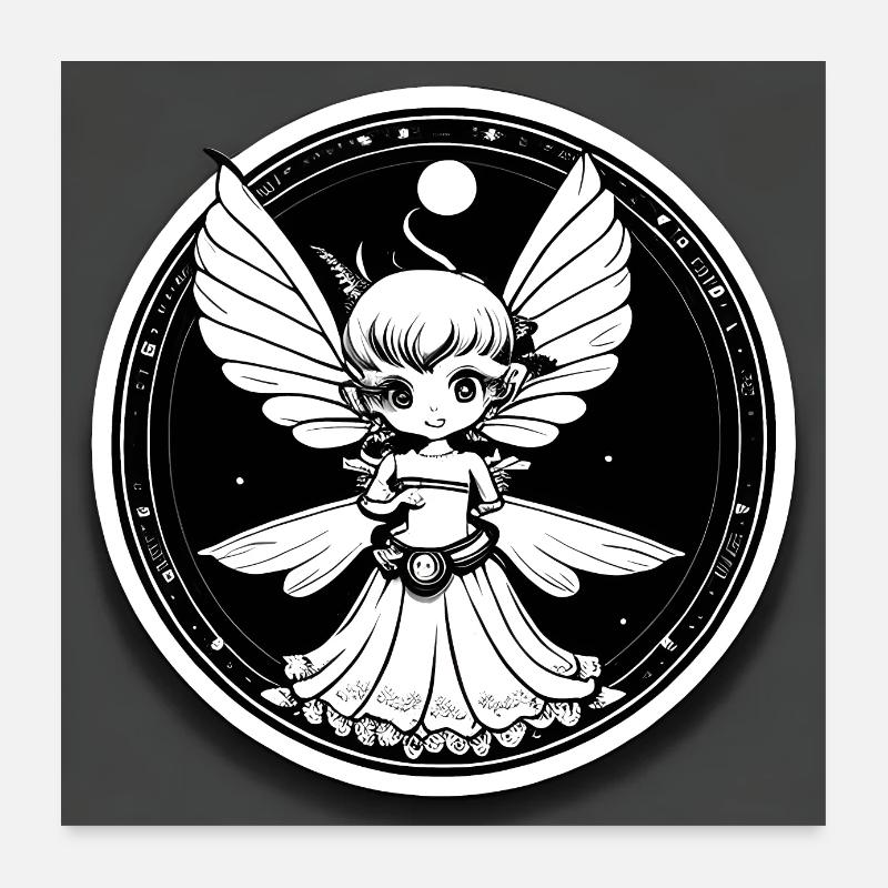 Fée au clair de lune Poster 60 x 60 cm