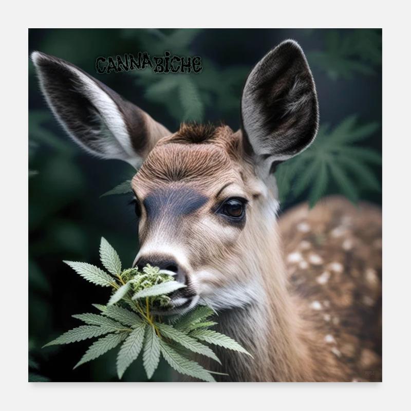 Cannabiche 07 avec typo Poster 60 x 60 cm