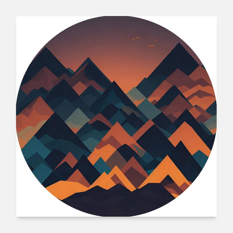 Abstrakte geometrische Landschaft Poster 60x60 cm
