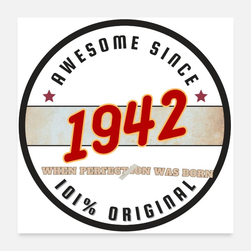 Awesome Since 1942 Poster 24" x 24" (60x60 cm)