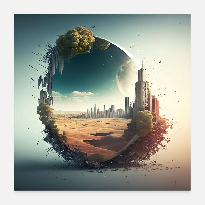 Landschaft der Welt n°2 Poster 60x60 cm