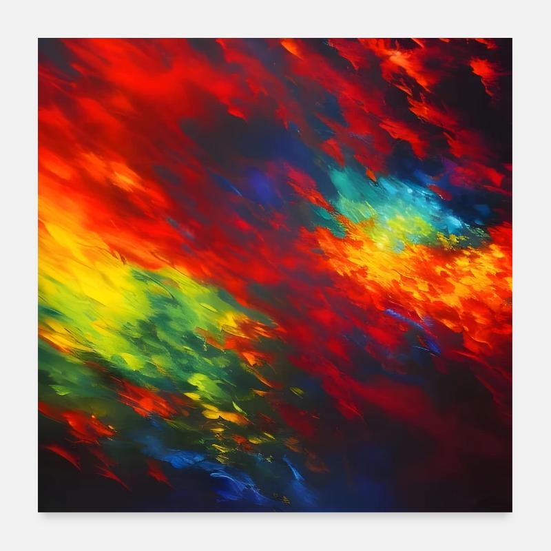 Lampes de pluie - Couleurs abstraites Poster 60 x 60 cm