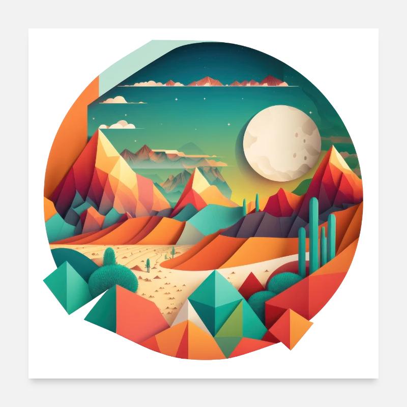 Geometric Landscape Poster 24" x 24" (60x60 cm)