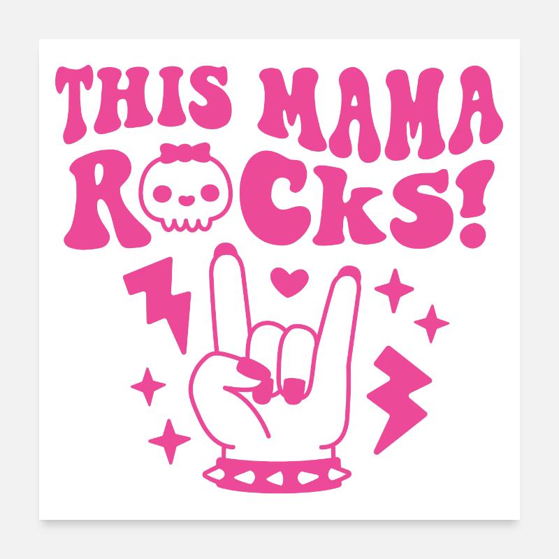 Cette maman rock rock and roll maman Poster 60 x 60 cm