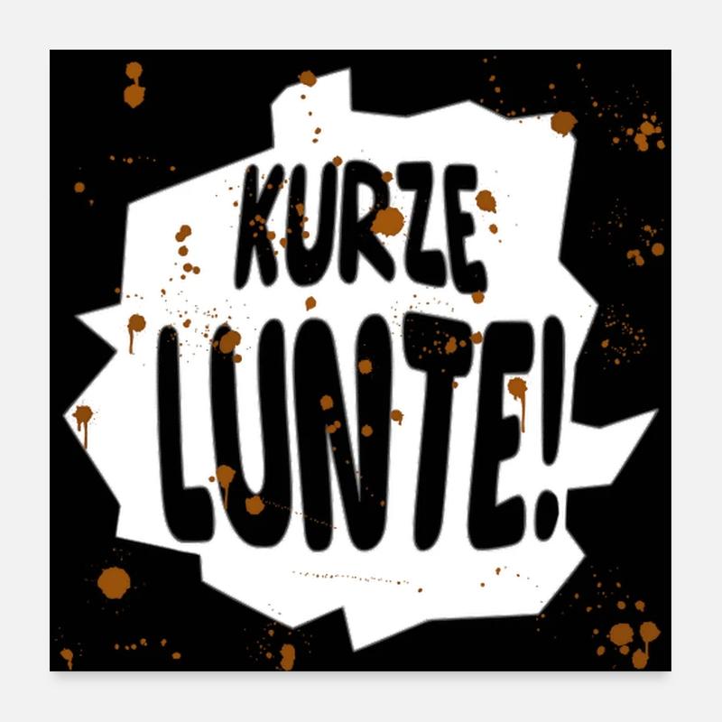 kurze lunte II - Poster 60x60 cm - Weiß