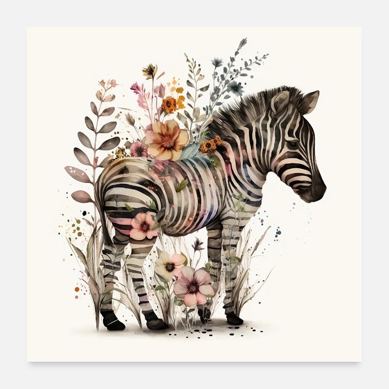 Animal Print Zebra Poster 60x60 cm