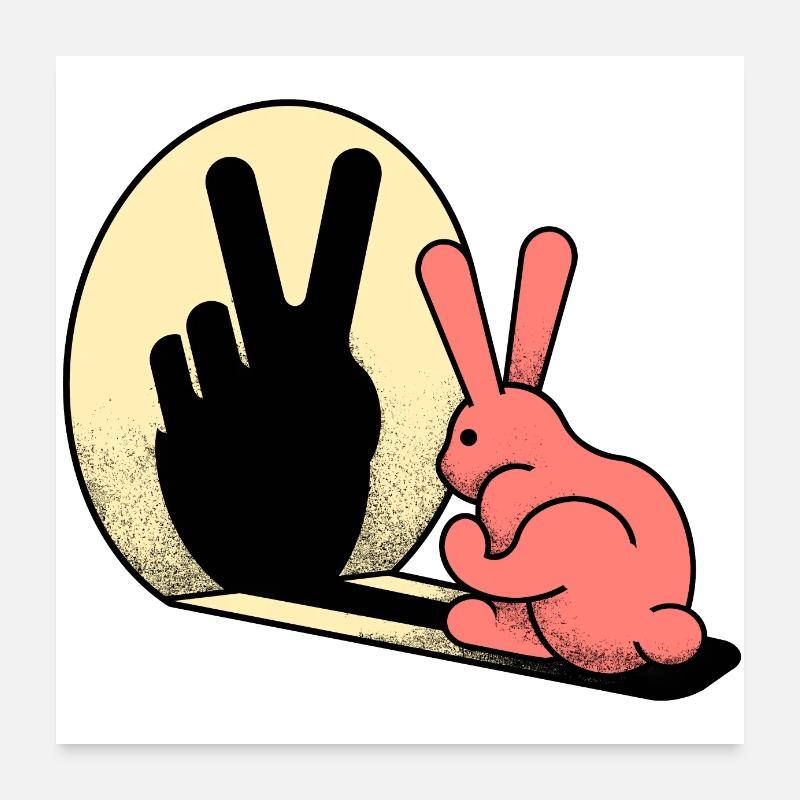 LAPIN PAISIBLE Poster 60 x 60 cm