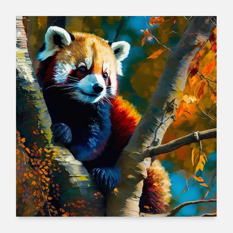 Roter Panda Versteck Poster 60x60 cm