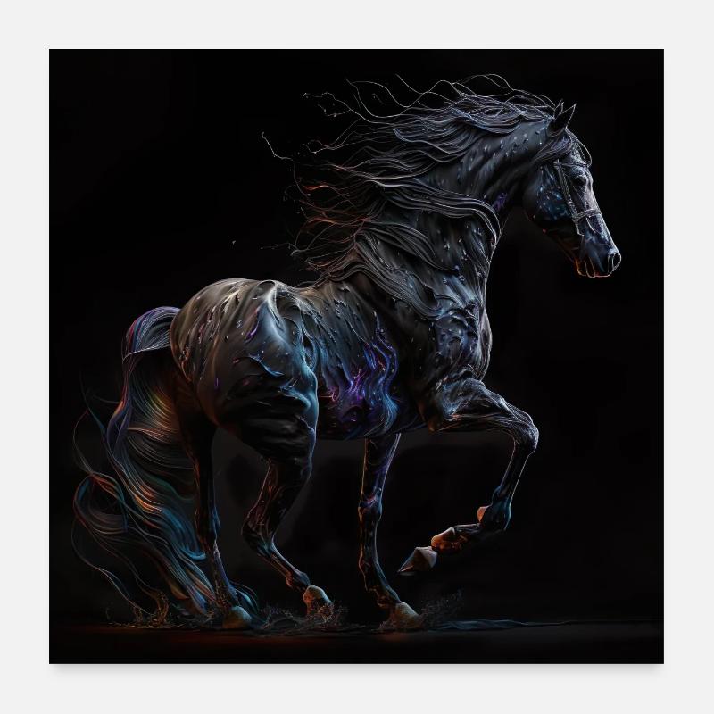 Feuriges Pferd Poster 60x60 cm