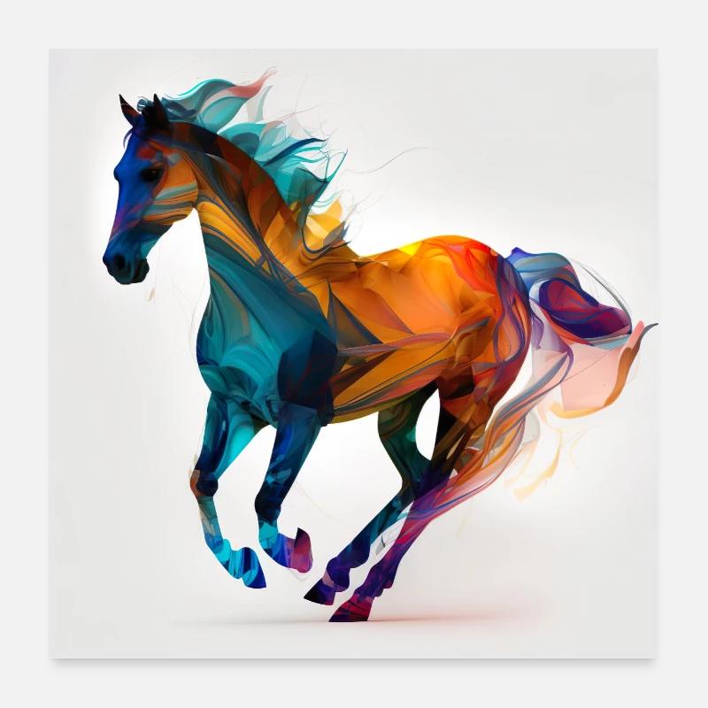 Feuriges Pferd Nr. 13 Poster 60x60 cm