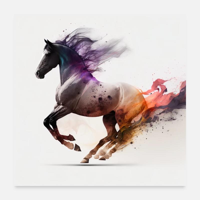 Feuriges Pferd Nr. 11 Poster 60x60 cm