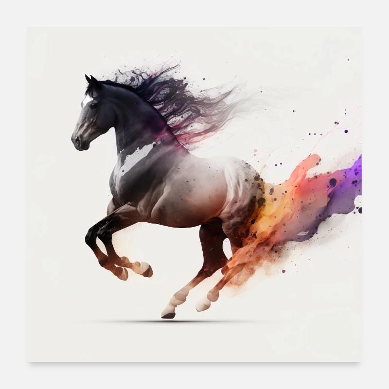 Feuriges Pferd Nr. 10 Poster 60x60 cm