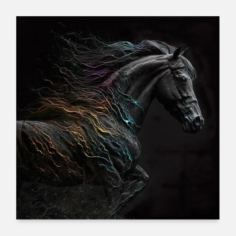 Feuriges Pferd Nr. 6 Poster 60x60 cm