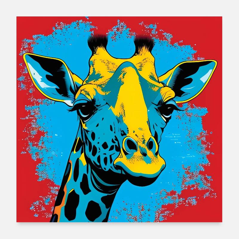 Giraffe - Pop Art Poster 24" x 24" (60x60 cm)