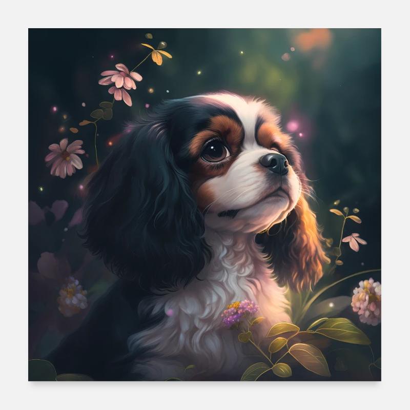 Charlie Spaniel Chiot Poster 60 x 60 cm