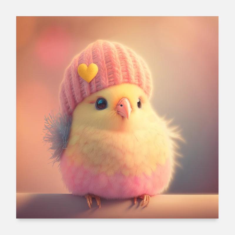 Vögelchen Poster 60x60 cm