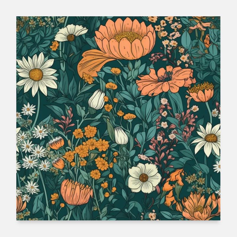 Modello floreale Poster 60x60 cm